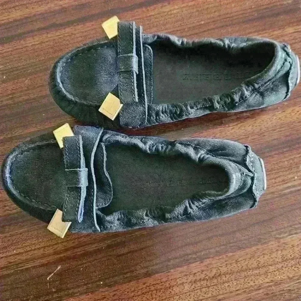 Burberry Kids Sumpter Black Suede Mocasins Size 27 NWB